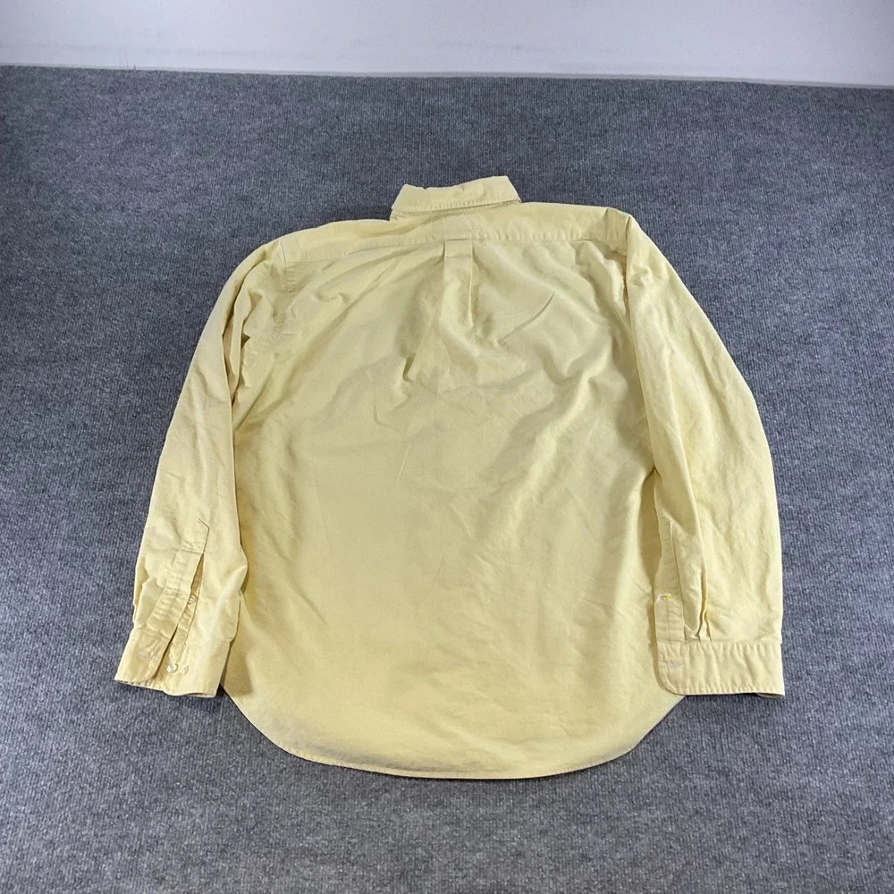Polo Ralph Lauren Oxford Classic Fit Shirt Mens 17 36/37 Yellow Pony Button Down